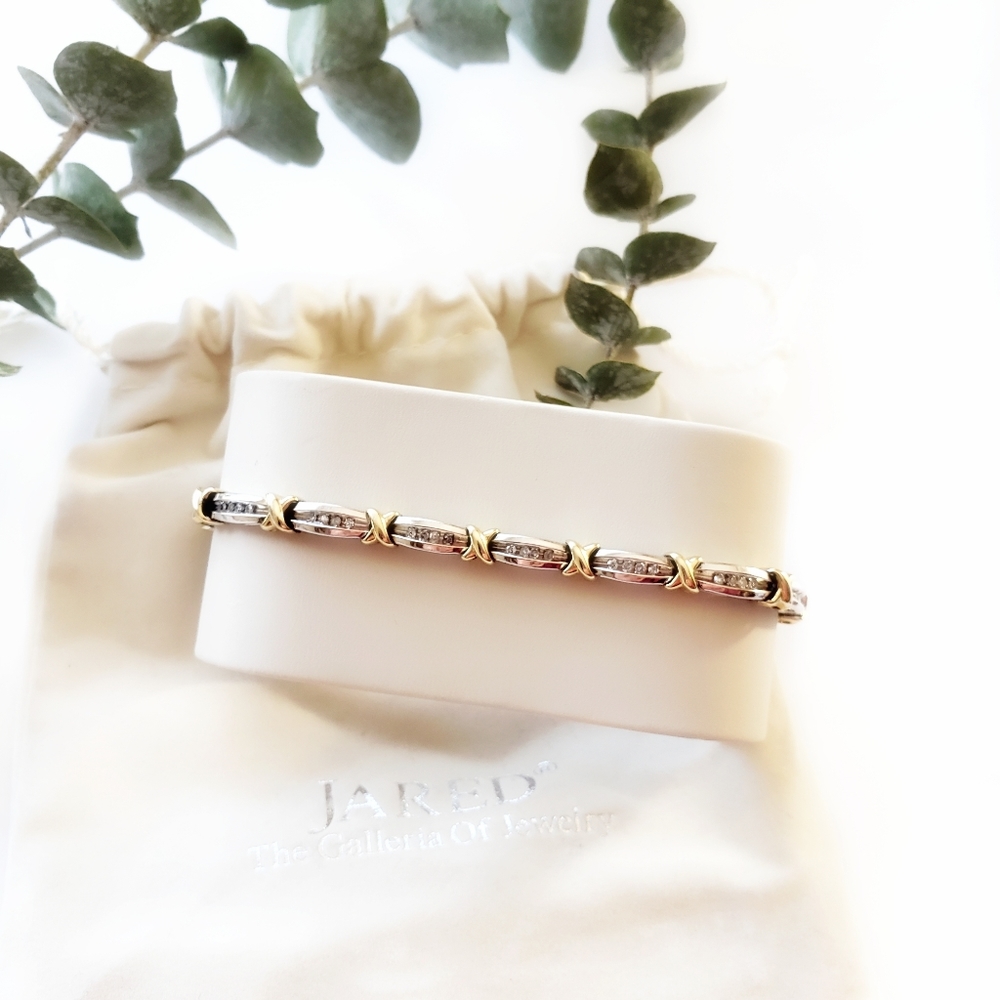 SOLD TO GOLD BUYER 1.Ct Diamond 10K Two-tone Gold Tennis Bracelet